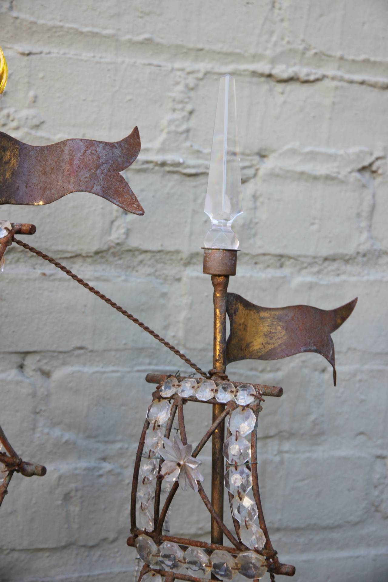 Italian Crystal Beaded Ship Chandelier, circa 1930s