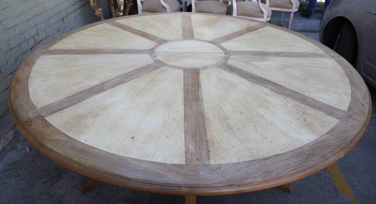 English Inlaid Dining Table with Leaves