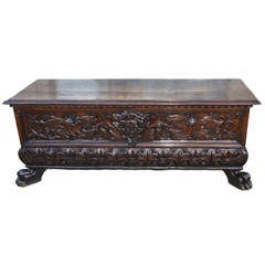 Italian Baroque Carved Walnut Cassone