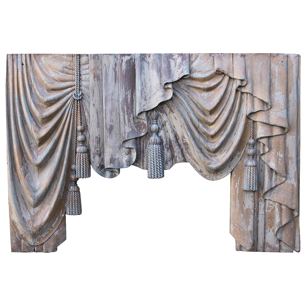 19th Century Italian Carved Valence with Tassels