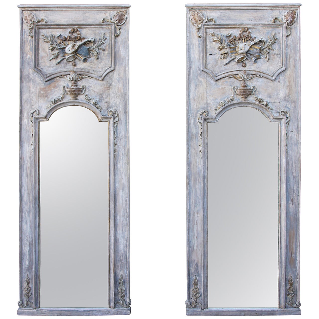 Pair of 19th Century French Painted Mirrors