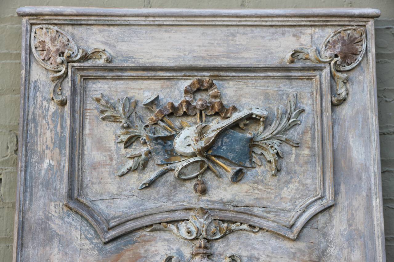 Pair of 19th Century French Painted Mirrors In Distressed Condition In Los Angeles, CA