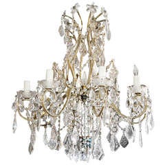 Crystal Flower & Beaded Italian Chandelier