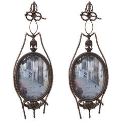 Pair of Giltwood Carved Italian Style Mirrors 6