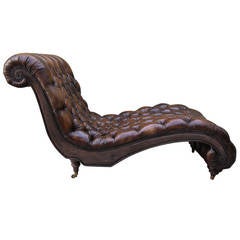 Leather Tufted Chaise Longues