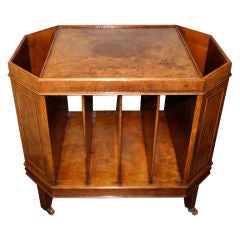 English Burl Walnut Canterbury C. 1920's