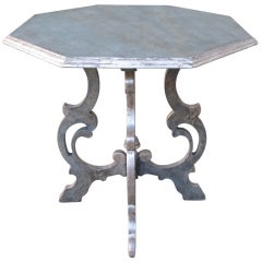 Octagonal Table w/ Blue Painted
Silver Gilt Finish Octagonal Table w/ Blue Painted
Silver Gilt Finish