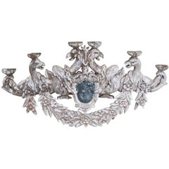 Antique 19th C. Italian Painted Carving w/ Mirror