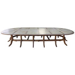 English Inlaid Dining Table with Leaves