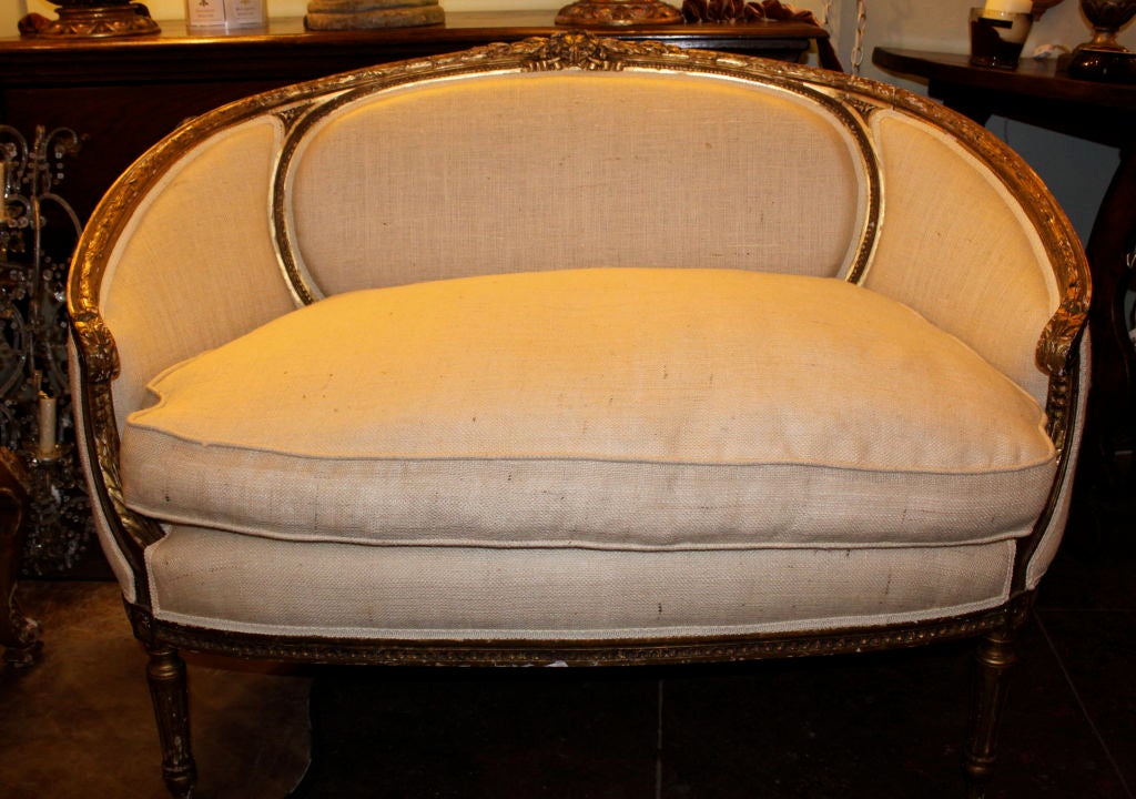 French Gilt Wood Settee C. 1880's