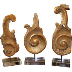 Set of (3) 18th C. Gilt Wood Architectural Fragments