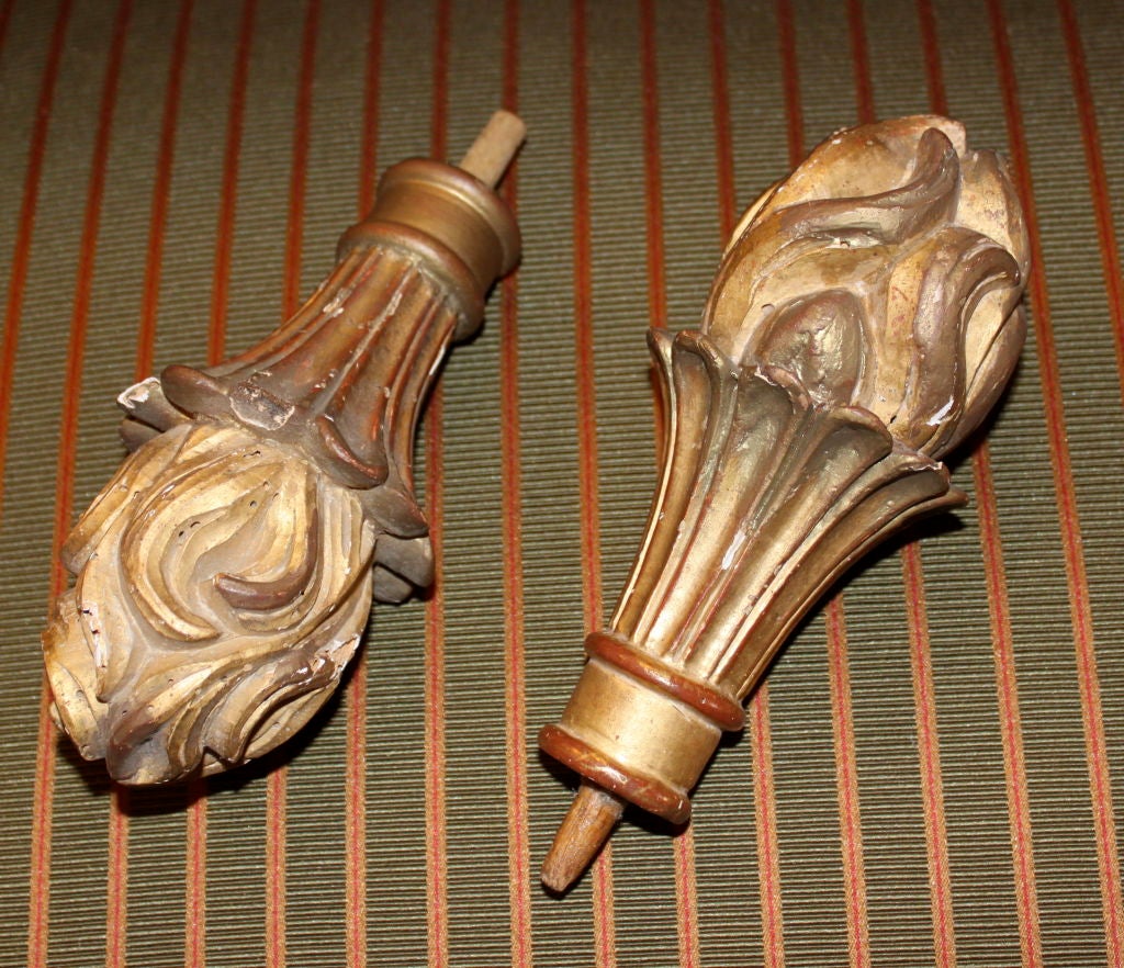 19th Century Set of Four Italian Gilt Wood Finials