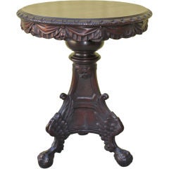 Carved American Mahogany Side Table