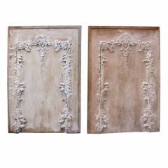 Pair of Vintage Carved Italian Panels C. 1900's