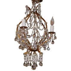 Italian Crystal & Beaded Chandelier C. 1930's