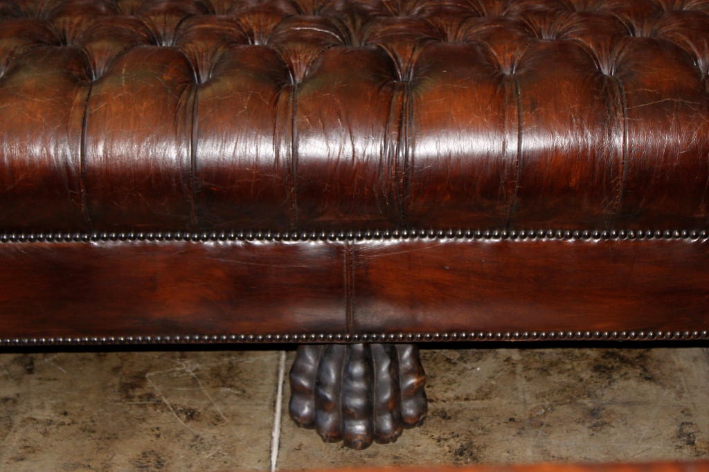 Grand Upholstered Leather Chesterfield Style Sofa 2