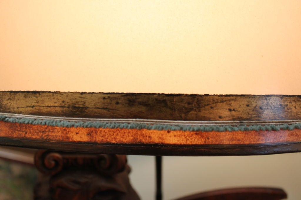 Pair of Carved Griffin Lamps with Parchment Shades C. 1930 3