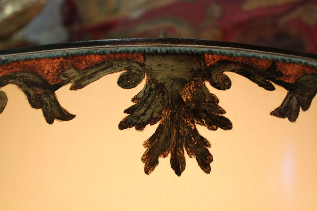 Pair of Carved Griffin Lamps with Parchment Shades C. 1930 2