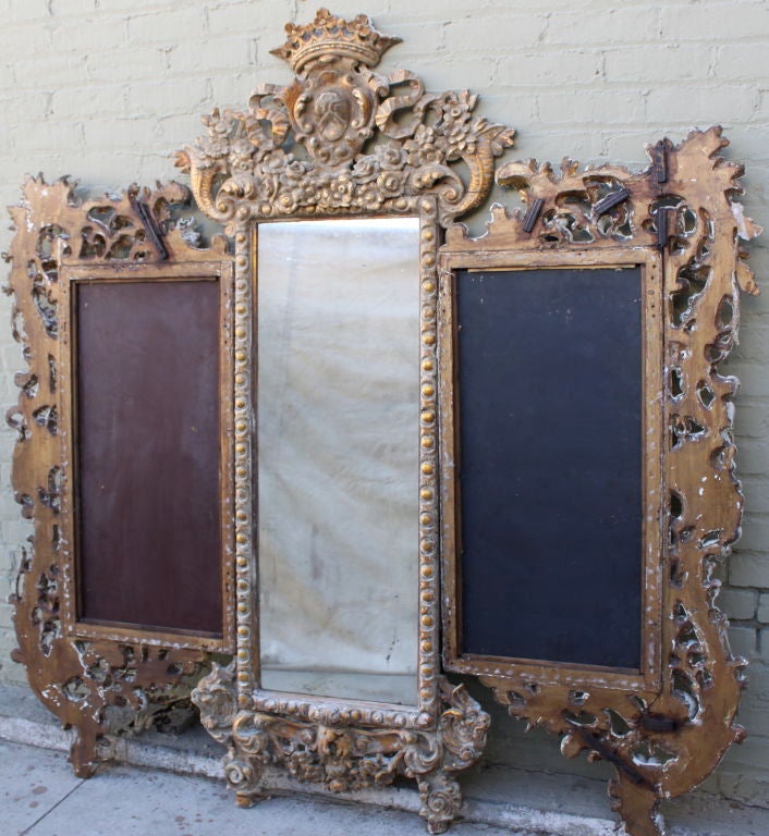 19th C. Italian Rococo 3-Panel Mirror/Screen 5