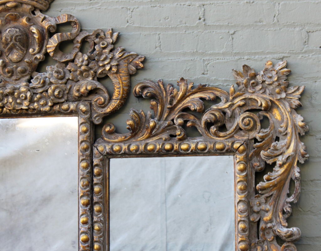 19th Century 19th C. Italian Rococo 3-Panel Mirror/Screen