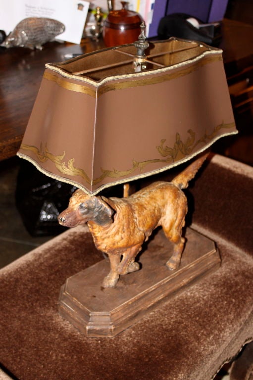 retro orange dog lamp