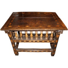 Inlaid Spanish Colonial Table C. 1800's