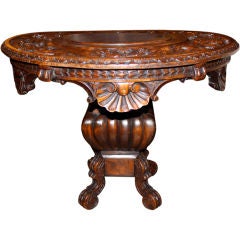 19th C. Italian Carved Pedestal Table