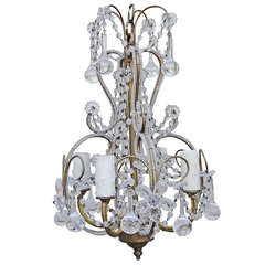 Petite Crystal Beaded Chandelier w/ Flowers