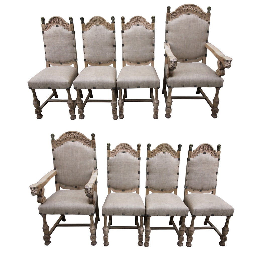 19th Century Spanish Dining Chairs, S8