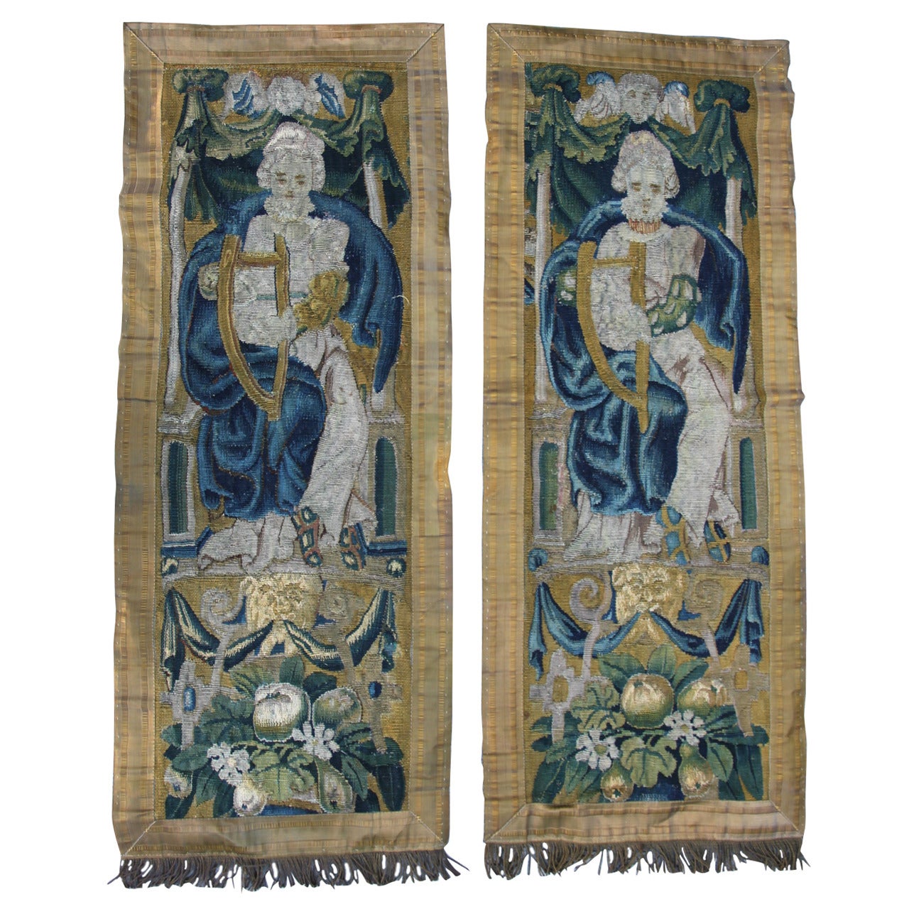 Pair of 17th Century Flemish Tapestry Panels
