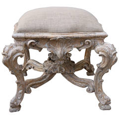 French Carved Rococo Style Bench