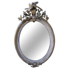 French Louis XV Style Carved Oval Mirror