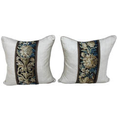 Antique Pair of 18th Century Tapestry Pillows