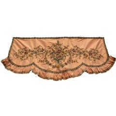 Used 19th C. French Metallic & Chenille Embroidered Valence