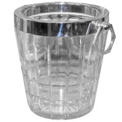 Deco Crystal & Silver Ice Bucket C. 1930's