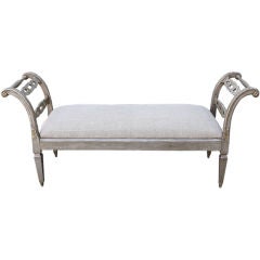 Italian Style Painted & Parcel Gilt Bench