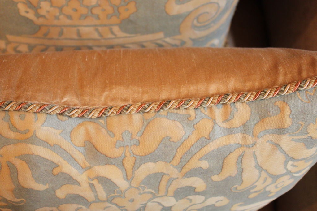 Silk Vintage Authentic Fortuny Pillow with Cording