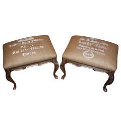 Pair of Silver Painted Benches C. 1930's