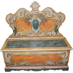 Vintage Italian Painted Bench C. 1930's