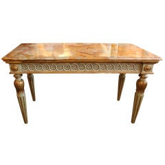 An Italian Neoclassical Painted & Parcel Gilt Console Table