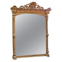19th C. Monumental French Painted & Parcel Gilt Mirror