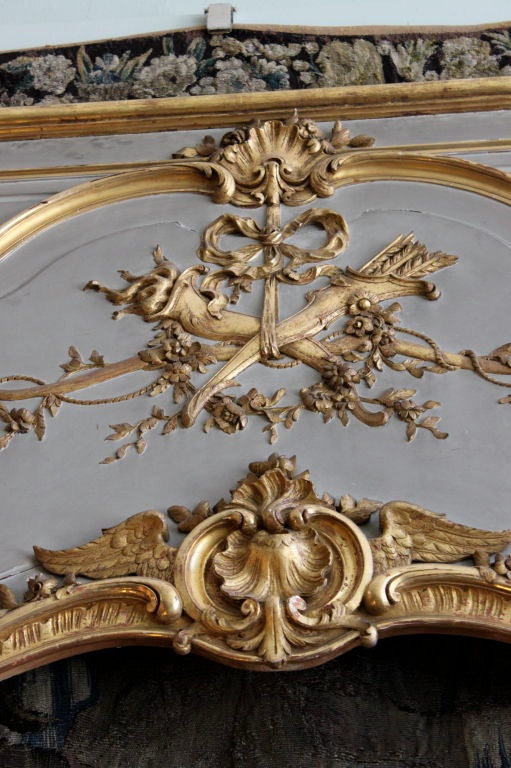 Wood A Louis XV Style Painted & Parcel Gilt Trumeau