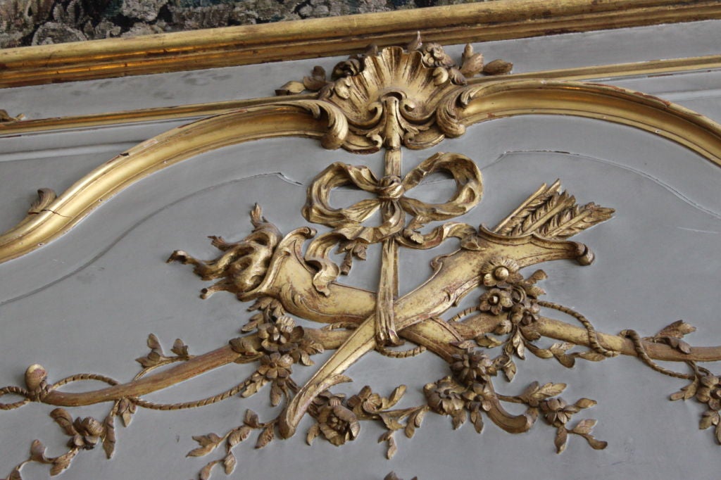 A Louis XV Style Painted & Parcel Gilt Trumeau 1