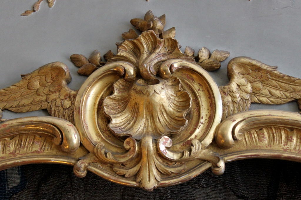 A Louis XV Style Painted & Parcel Gilt Trumeau 2