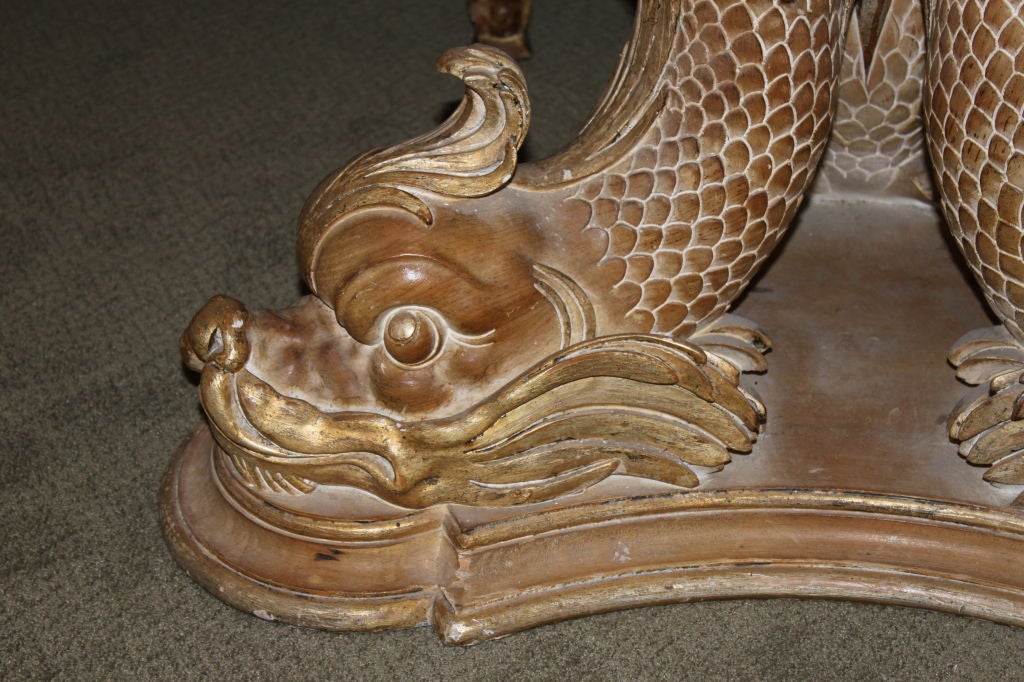 Carved Italian Dolphin Center Table C. 1930's 2