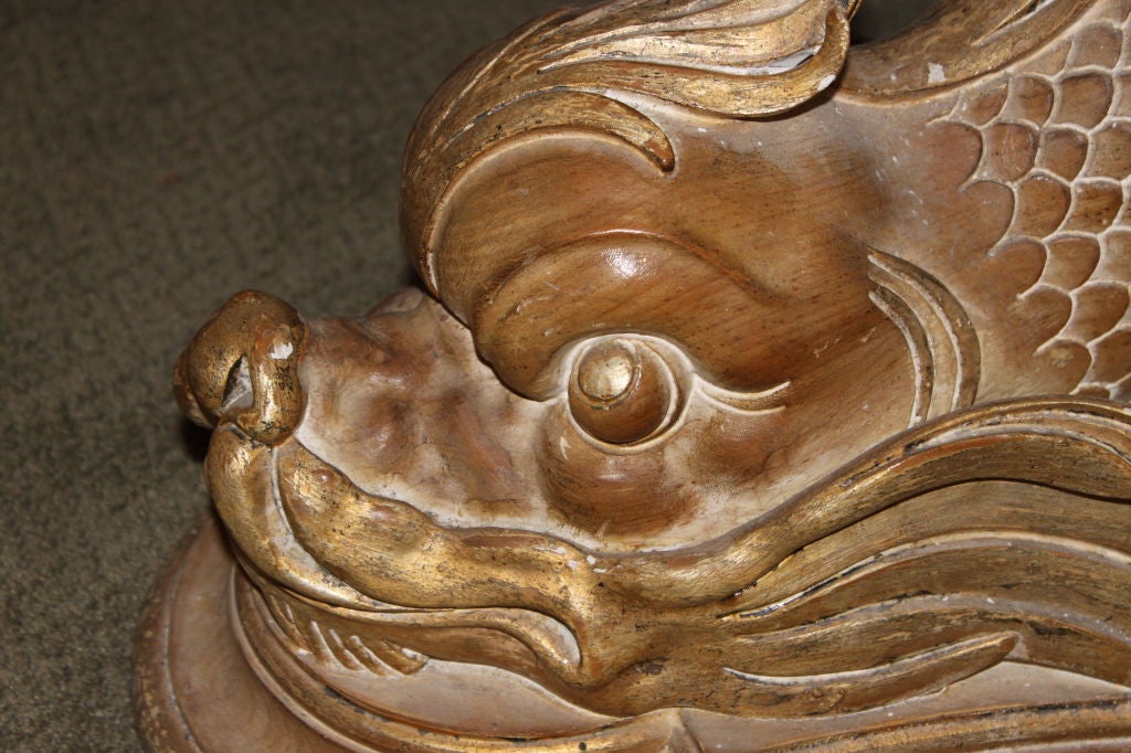 Carved Italian Dolphin Center Table C. 1930's 5