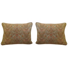 Pair of Aqua French Brocade Pillows