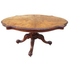 Antique 19th C. French Burl Walnut Table