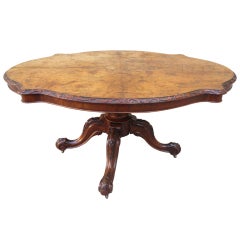 19th C. French Burl Walnut Table