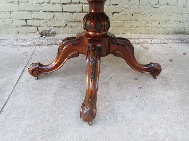 19th C. French Burl Walnut Table In Distressed Condition In Los Angeles, CA